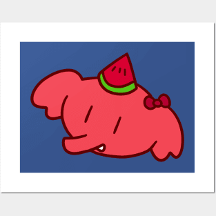 Watermelon Elephant Face Posters and Art